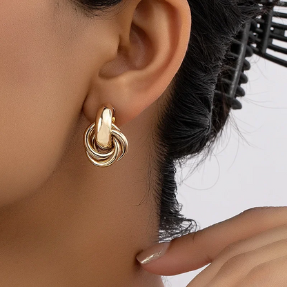 Gold & Silver Knot Hoop Earrings