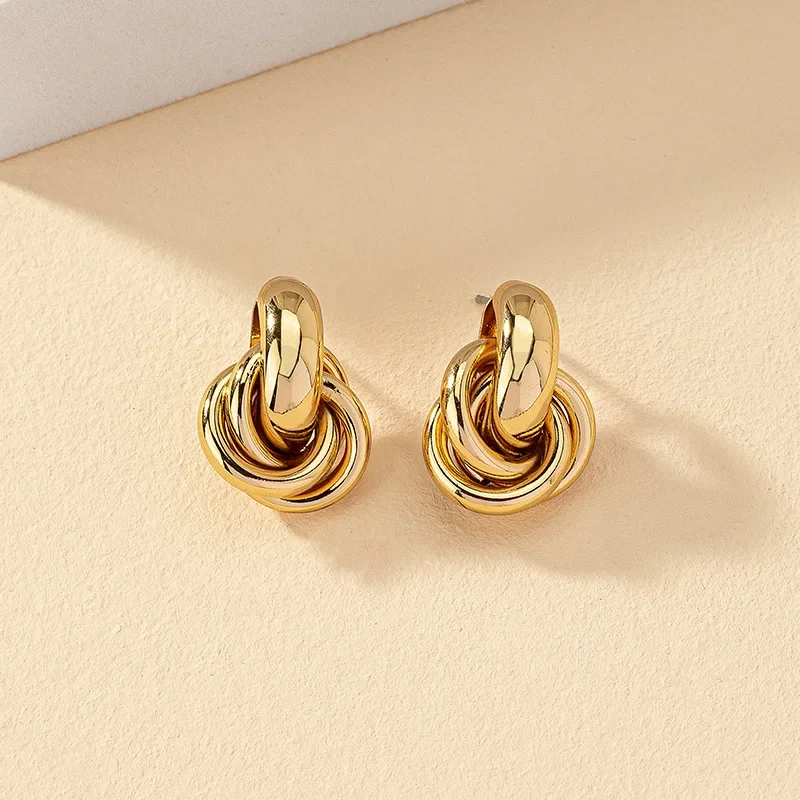 Gold & Silver Knot Hoop Earrings