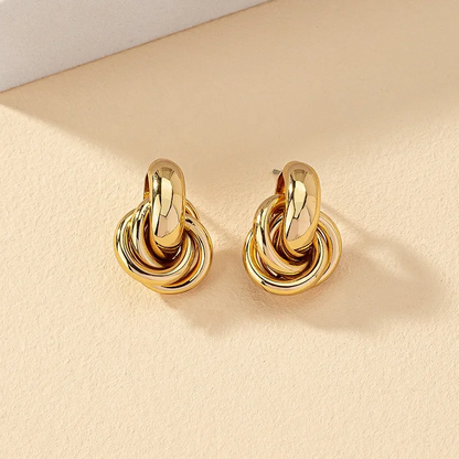 Gold & Silver Knot Hoop Earrings