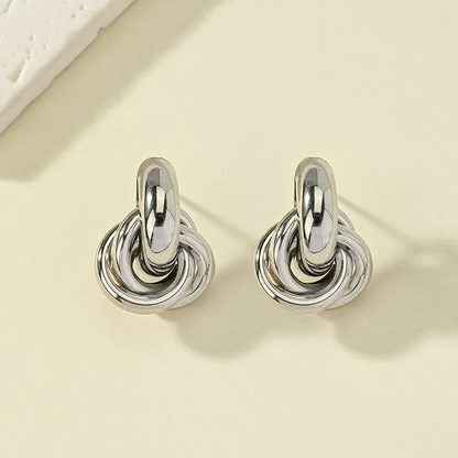 Gold & Silver Knot Hoop Earrings