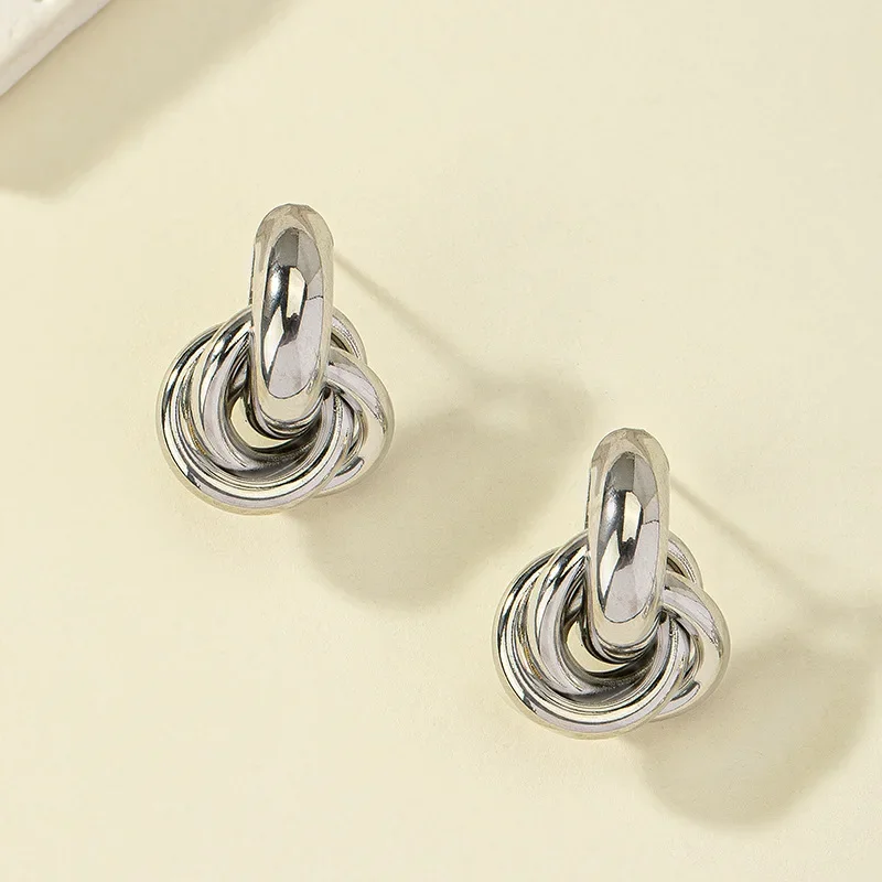 Gold & Silver Knot Hoop Earrings