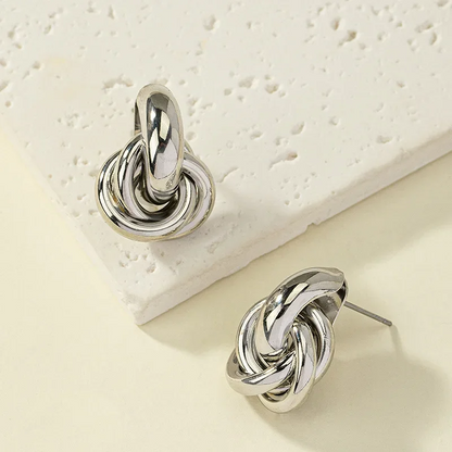 Gold & Silver Knot Hoop Earrings