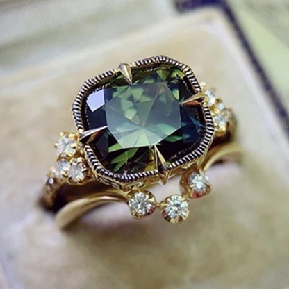 Vintage Green Cubic Zirconia Ring