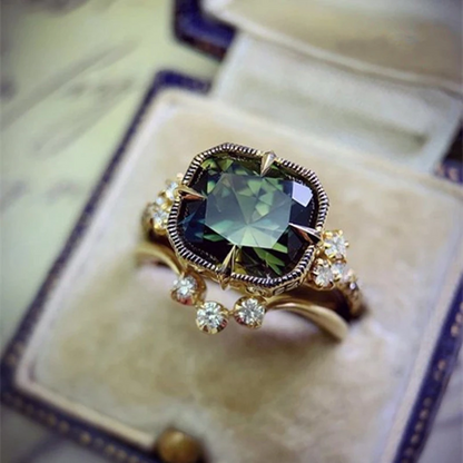 Vintage Green Cubic Zirconia Ring
