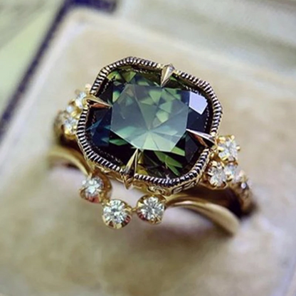 Vintage Green Cubic Zirconia Ring