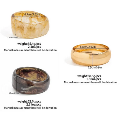 Bohemian Resin Acrylic BraceletBangle Set