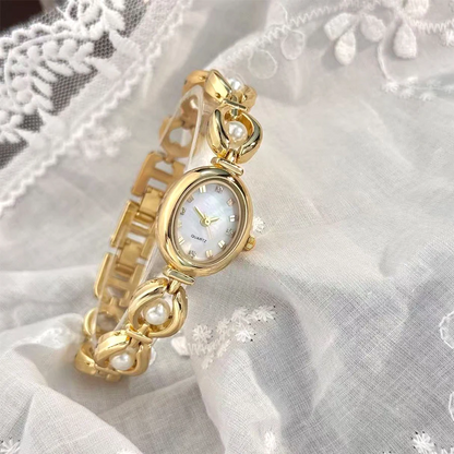 High-End Women’s Quartz Watch Elegant Oval Vintage Design