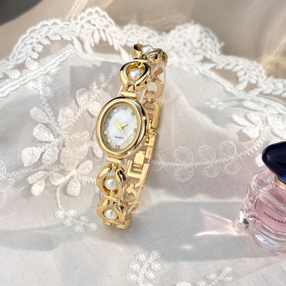 High-End Women’s Quartz Watch Elegant Oval Vintage Design