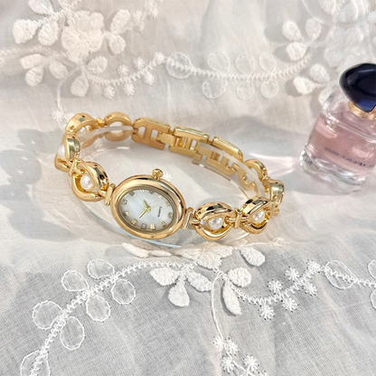 High-End Women’s Quartz Watch Elegant Oval Vintage Design