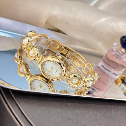 High-End Women’s Quartz Watch Elegant Oval Vintage Design