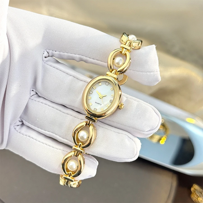 High-End Women’s Quartz Watch Elegant Oval Vintage Design