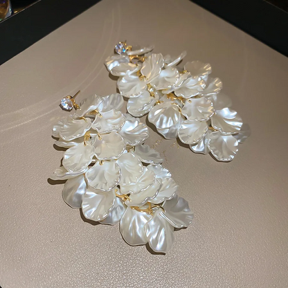 Elegant Zircon Leaf Tassel Earrings for Women