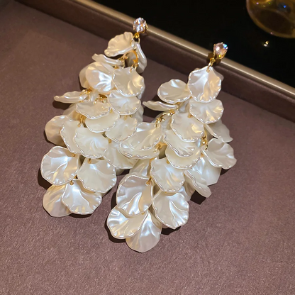 Elegant Zircon Leaf Tassel Earrings for Women