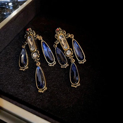 Blue Trendy French Style Water Drop Earrings