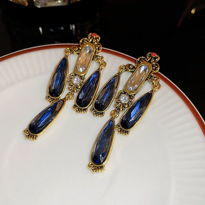 Blue Trendy French Style Water Drop Earrings