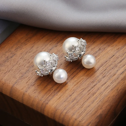 Luxury Crown Shaped Pearl Earrings