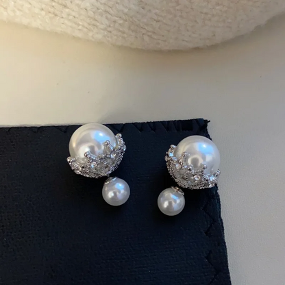 Luxury Crown Shaped Pearl Earrings