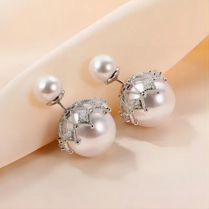 Luxury Crown Shaped Pearl Earrings