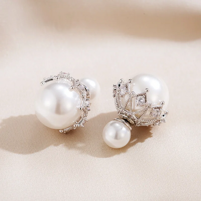 Luxury Crown Shaped Pearl Earrings