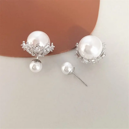 Luxury Crown Shaped Pearl Earrings
