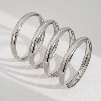 4Pcs Set Metal Gold and Silver Round Bangles