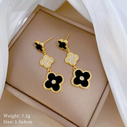 Chic Four-Leaf Clover Statement Earrings