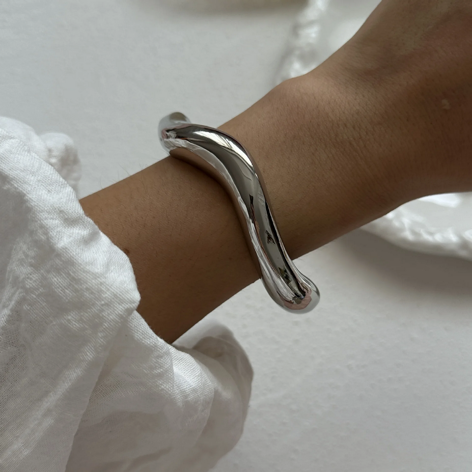 Vintage Silver Wide Cuff Bracelet Set