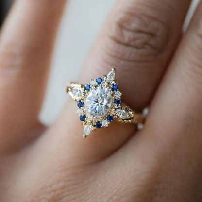 Vintage Inspired Victorian Zircon Inlaid Ring