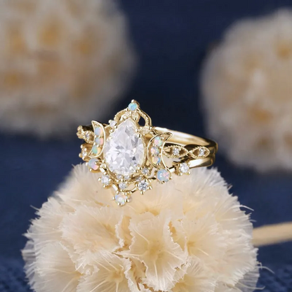 Celestial-Inspired Zircon Inlaid Ring