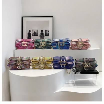 Stylish Rivet Leather Crossbody Bag