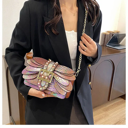 Stylish Rivet Leather Crossbody Bag