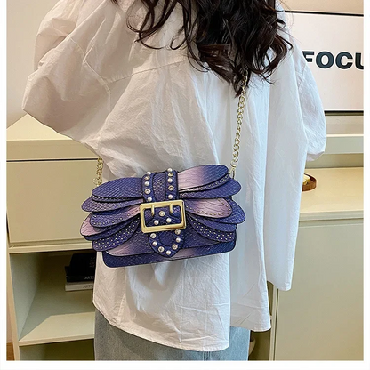 Stylish Rivet Leather Crossbody Bag