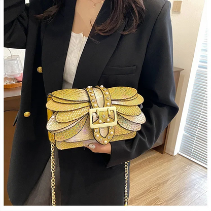 Stylish Rivet Leather Crossbody Bag