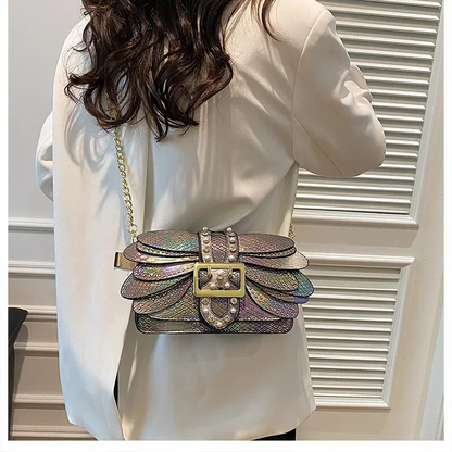 Stylish Rivet Leather Crossbody Bag