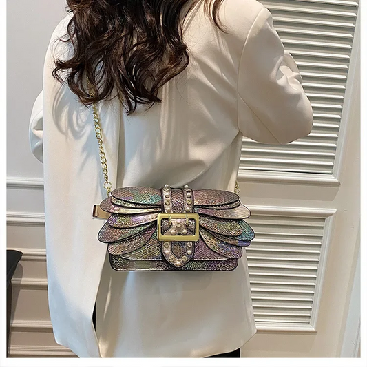 Stylish Rivet Leather Crossbody Bag