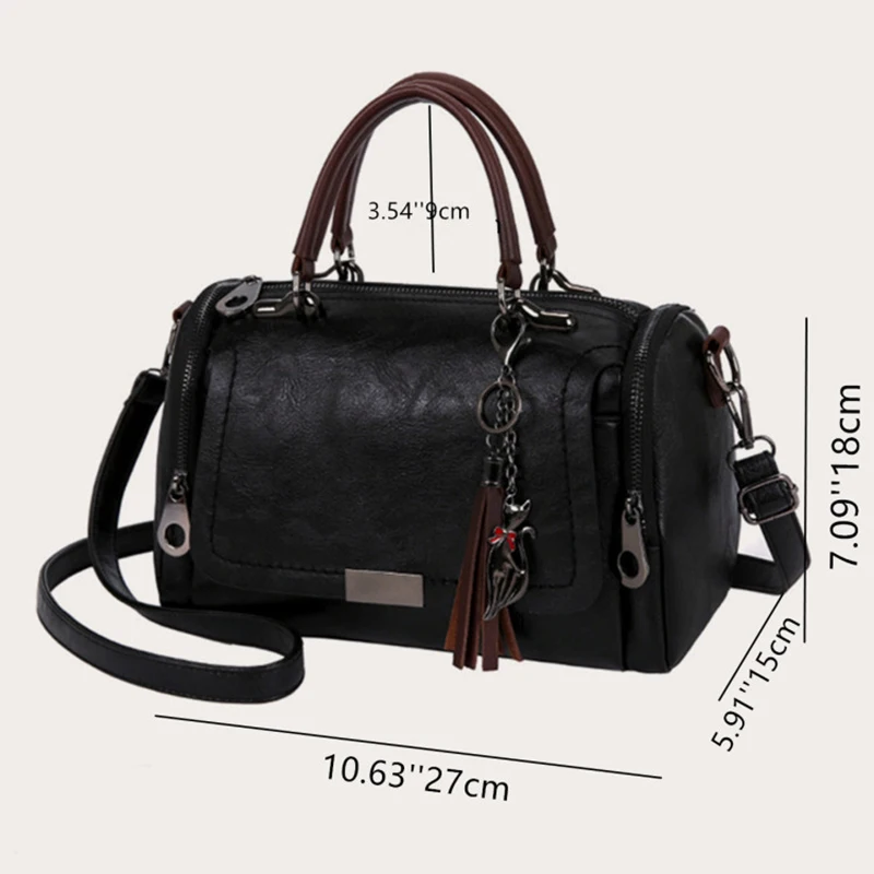 Tassel Decor Women’s Large Capacity Shoulder & Crossbody Bag
