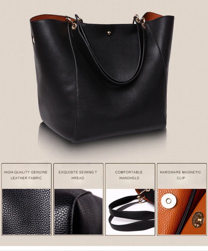 Women’s Waterproof PU Leather Handbag Spacious Tote