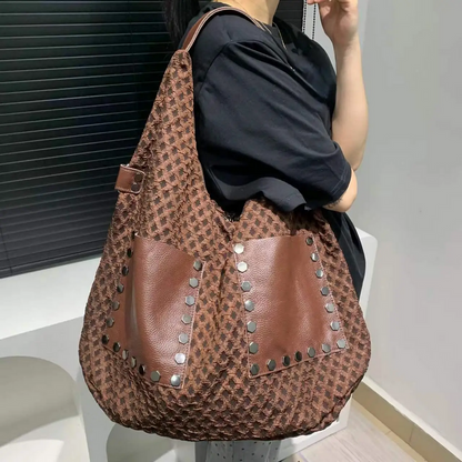 Brown Boho Genuine Leather Tote Bag