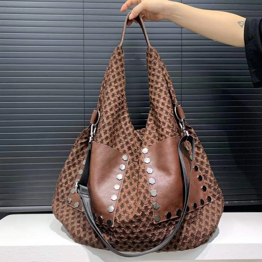 Brown Boho Genuine Leather Tote Bag