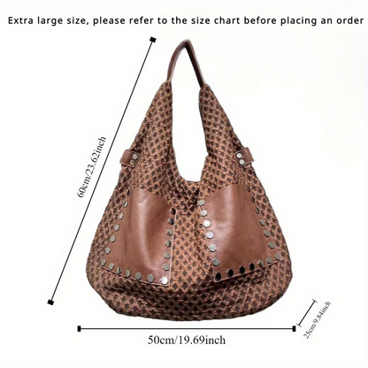 Brown Boho Genuine Leather Tote Bag