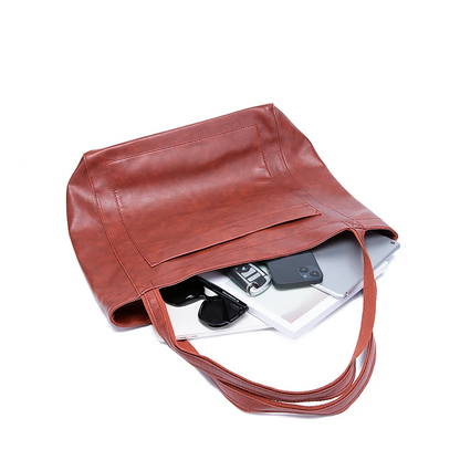 Retro Faux Leather Large Capacity Tote Bag