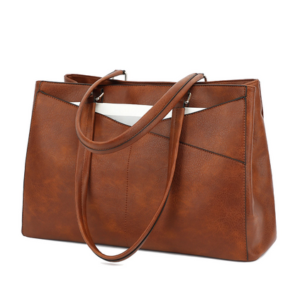 PU Leather Large Capacity Laptop Tote Bag for Women