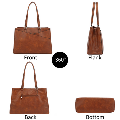 PU Leather Large Capacity Laptop Tote Bag for Women