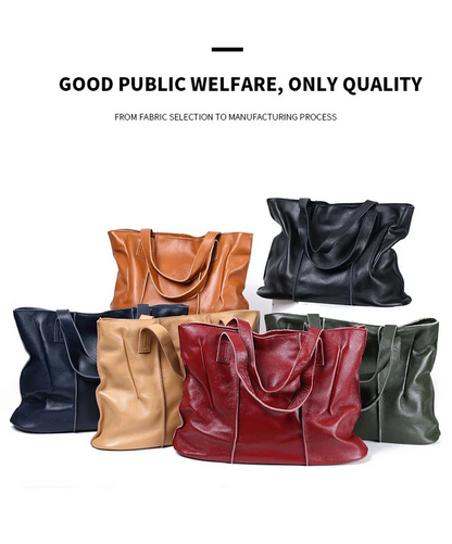 Women’s Casual Leather Shoulder Bag  Classic Luxury Handbag