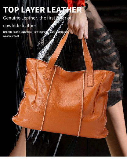 Women’s Casual Leather Shoulder Bag  Classic Luxury Handbag
