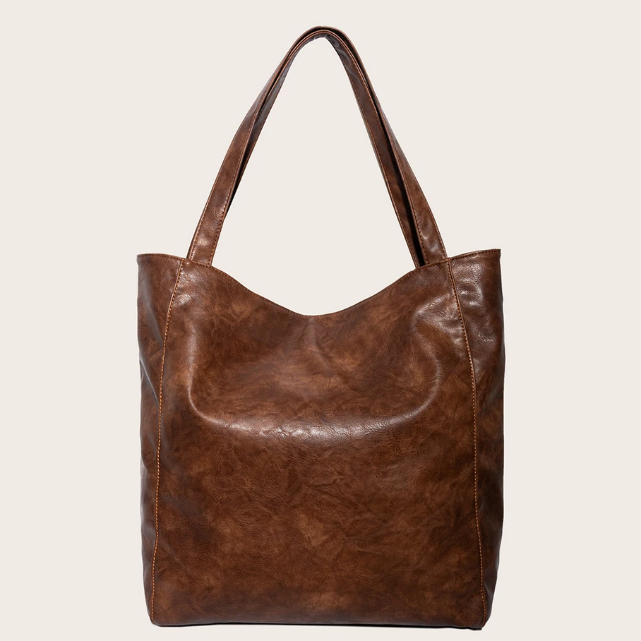 Chic Brown Women’s Luxury Leather Tote Shoulder Bag