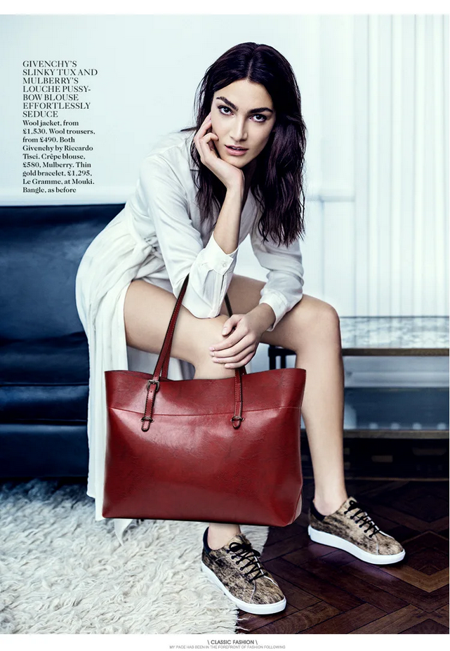 Classic Large Women’s Tote Leather Handbag