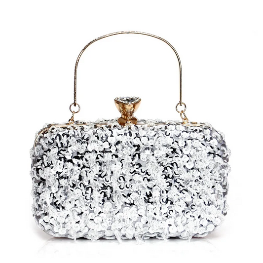 Elegant Beaded Diamond Clutch Purse  Women’s Evening Handbag