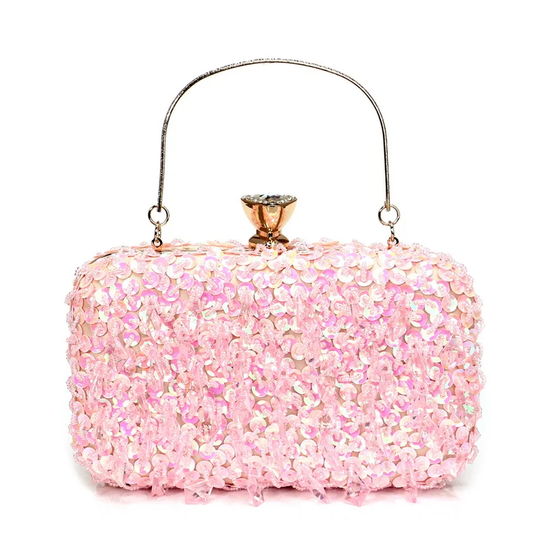 Elegant Beaded Diamond Clutch Purse  Women’s Evening Handbag