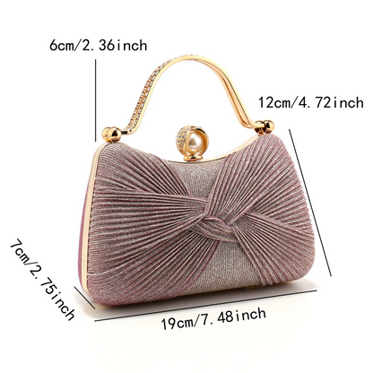 Stylish Pink Bow Design Women’s Elegant  Clutch Evening Bag